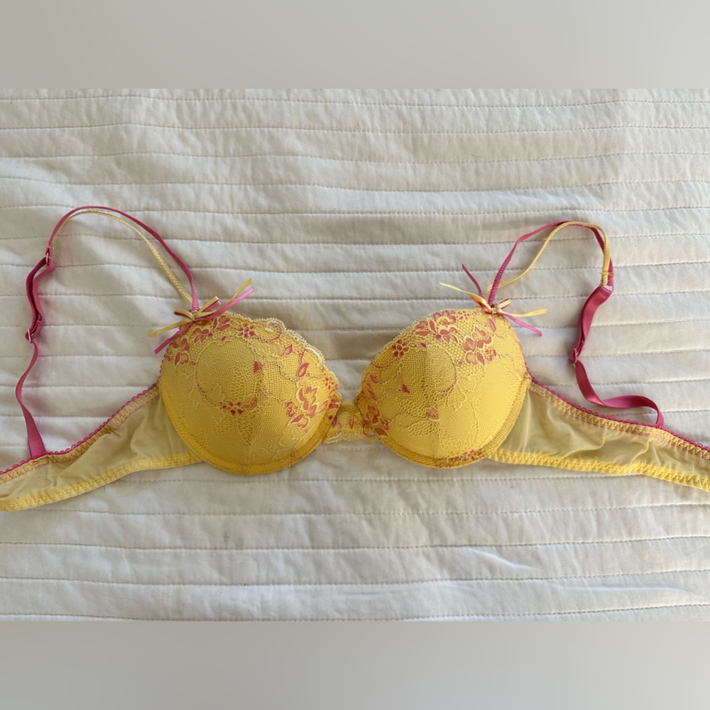 Pink & Yellow Bra 34B